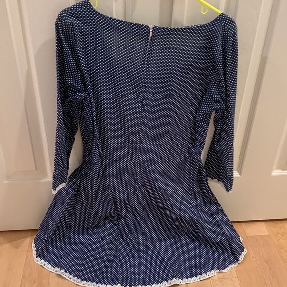 Navy dress with white polka dots-size XL - Picture 5 of 5
